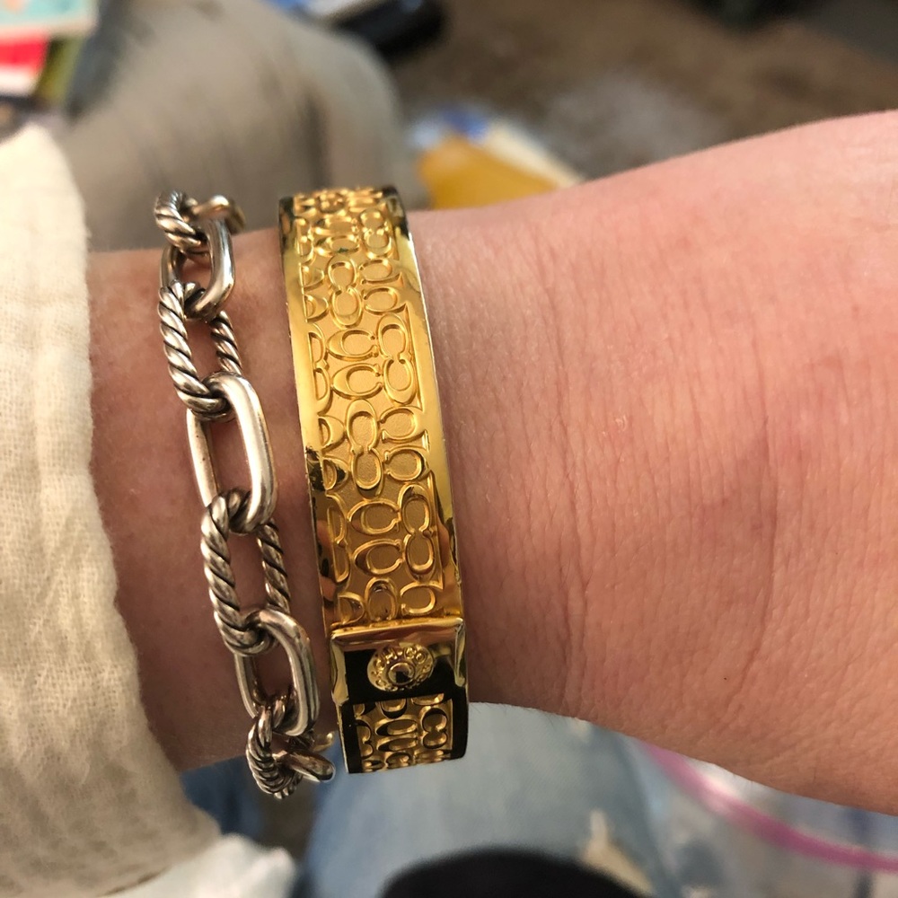 Gold Coach signature bangle bracelet
